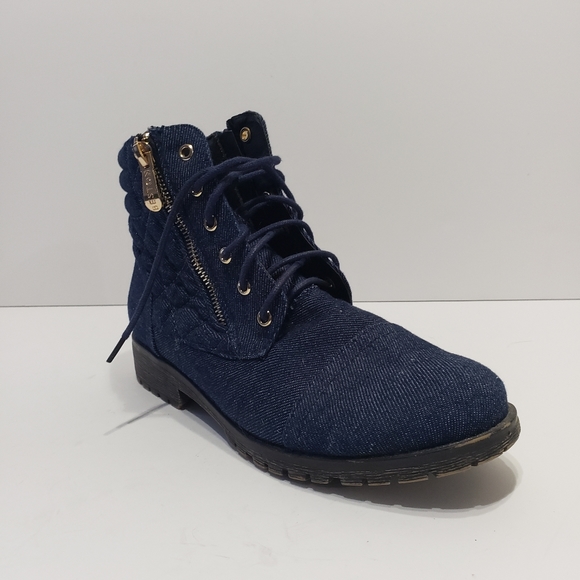 Beston Blue Denim Jeans Booties - Picture 1 of 11